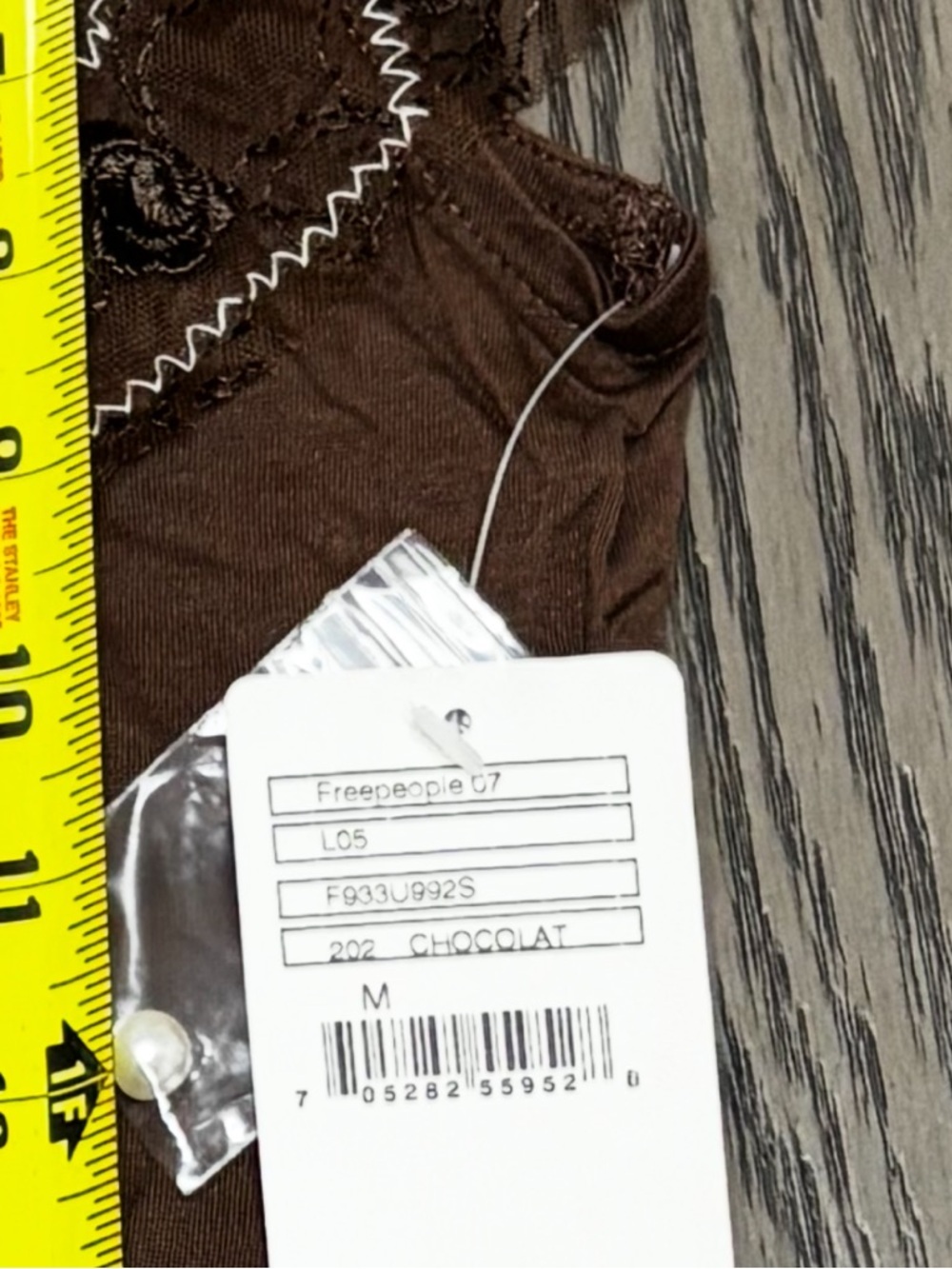 Vintage Free People Lace Yoke Top Chocolate Brown Victorian Prairie Size M NWT - Picture 6 of 7